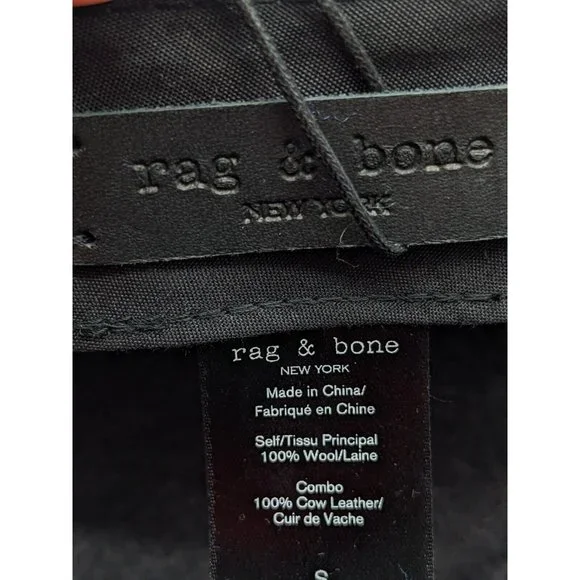 RAG & BONE Lexington 100% wool baseball cap hat - CHARCOAL GRAY - SMALL - Picture 9 of 11